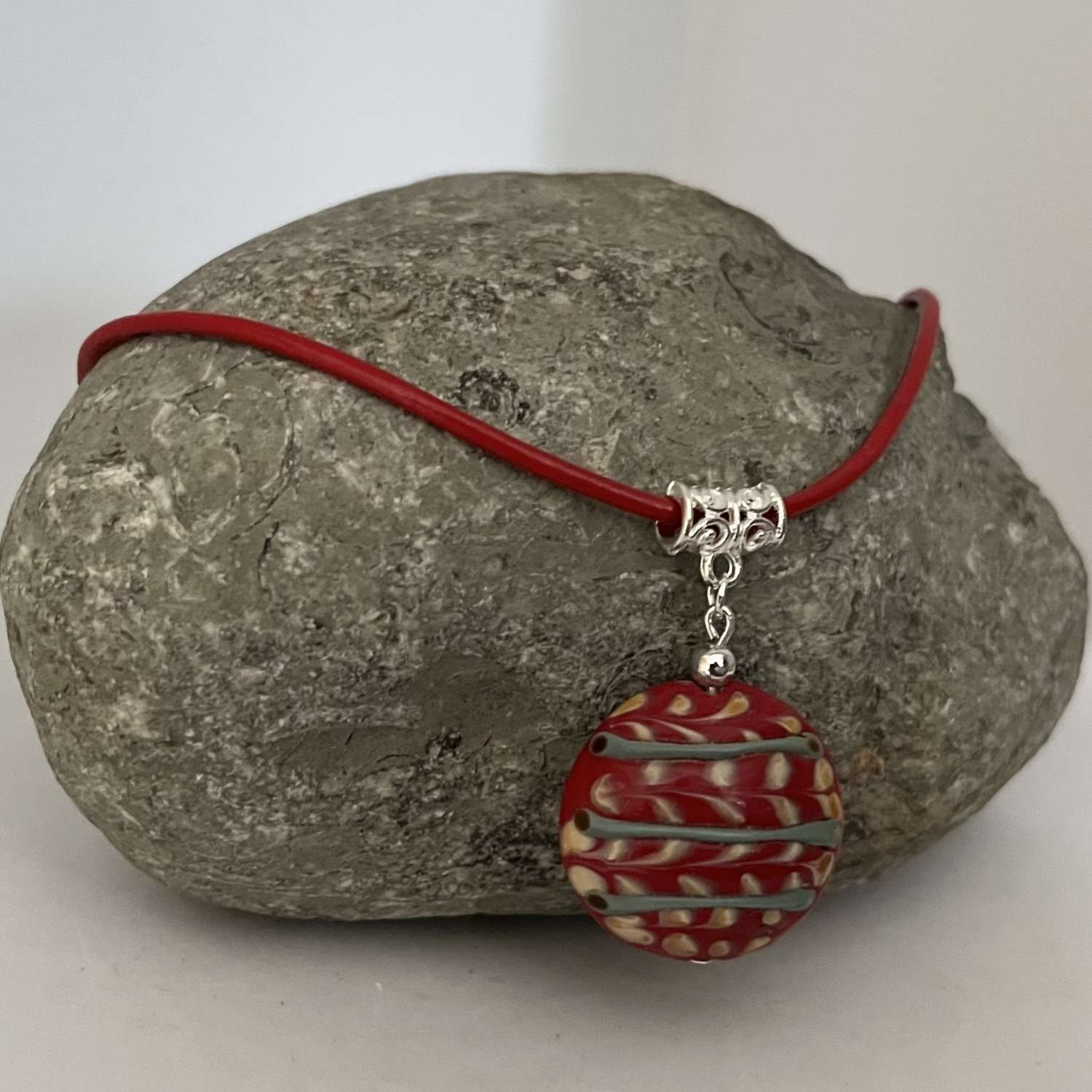 Red Circle Pendant Necklace Red Circle Pendant Necklace