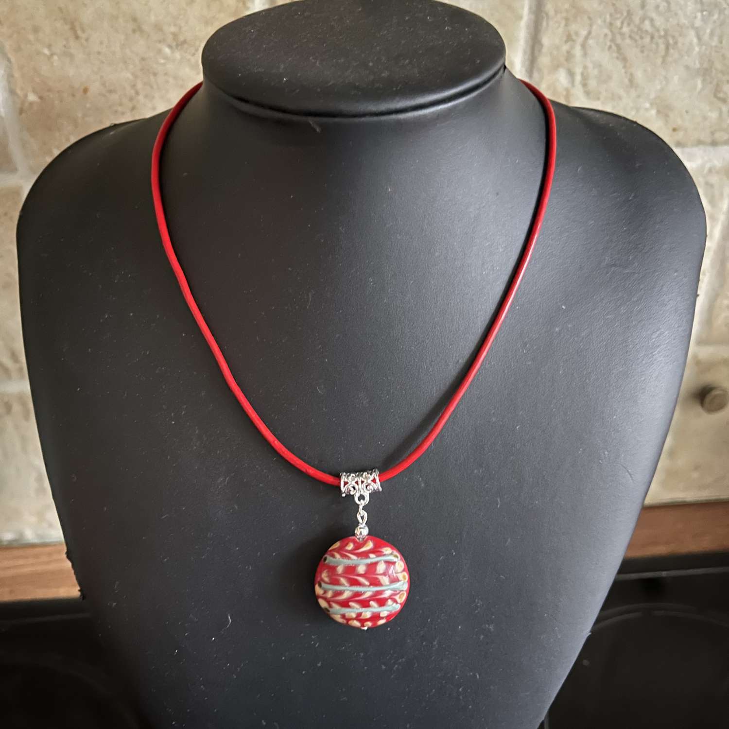 Red Circle Pendant Necklace Red Circle Pendant Necklace
