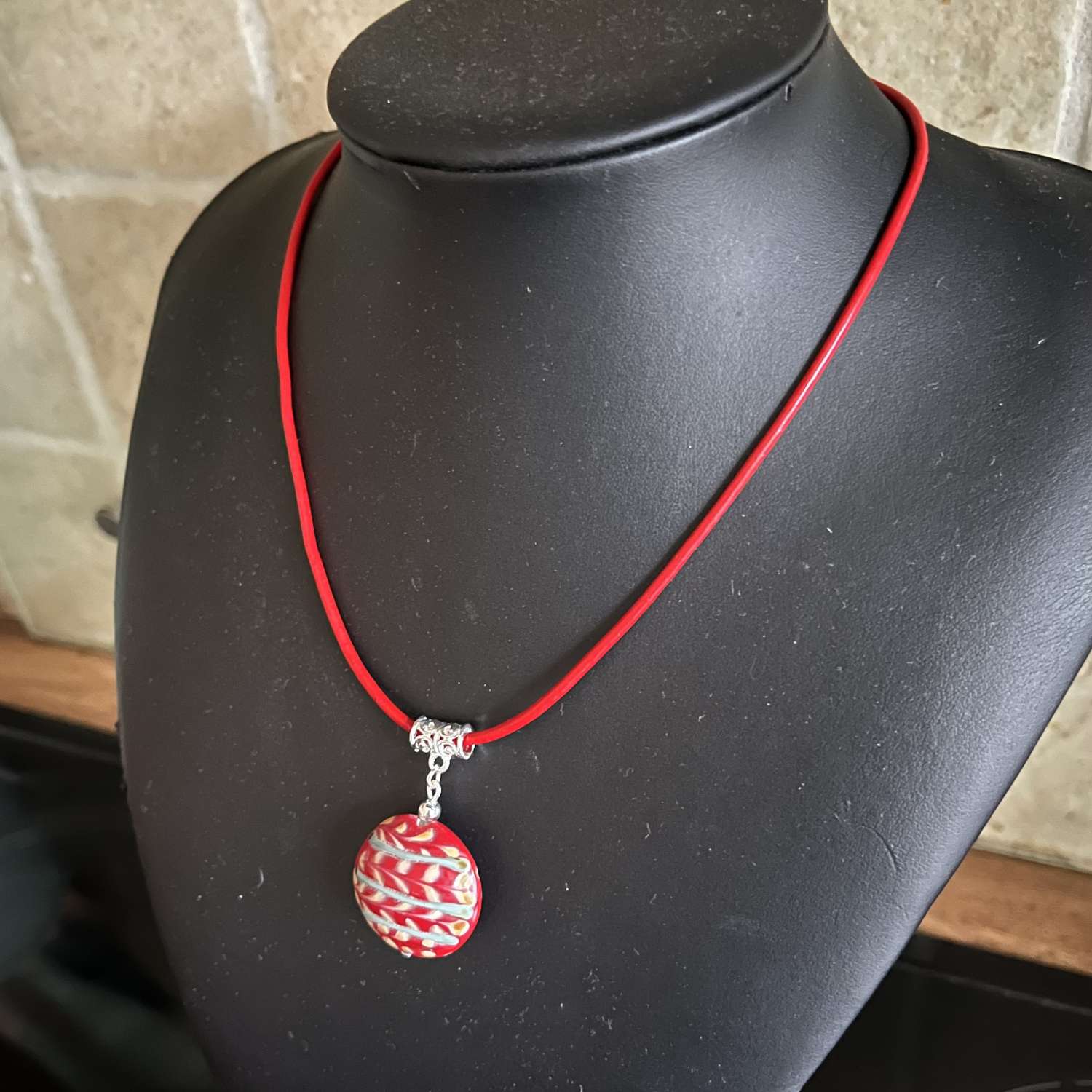 Red Circle Pendant Necklace Red Circle Pendant Necklace