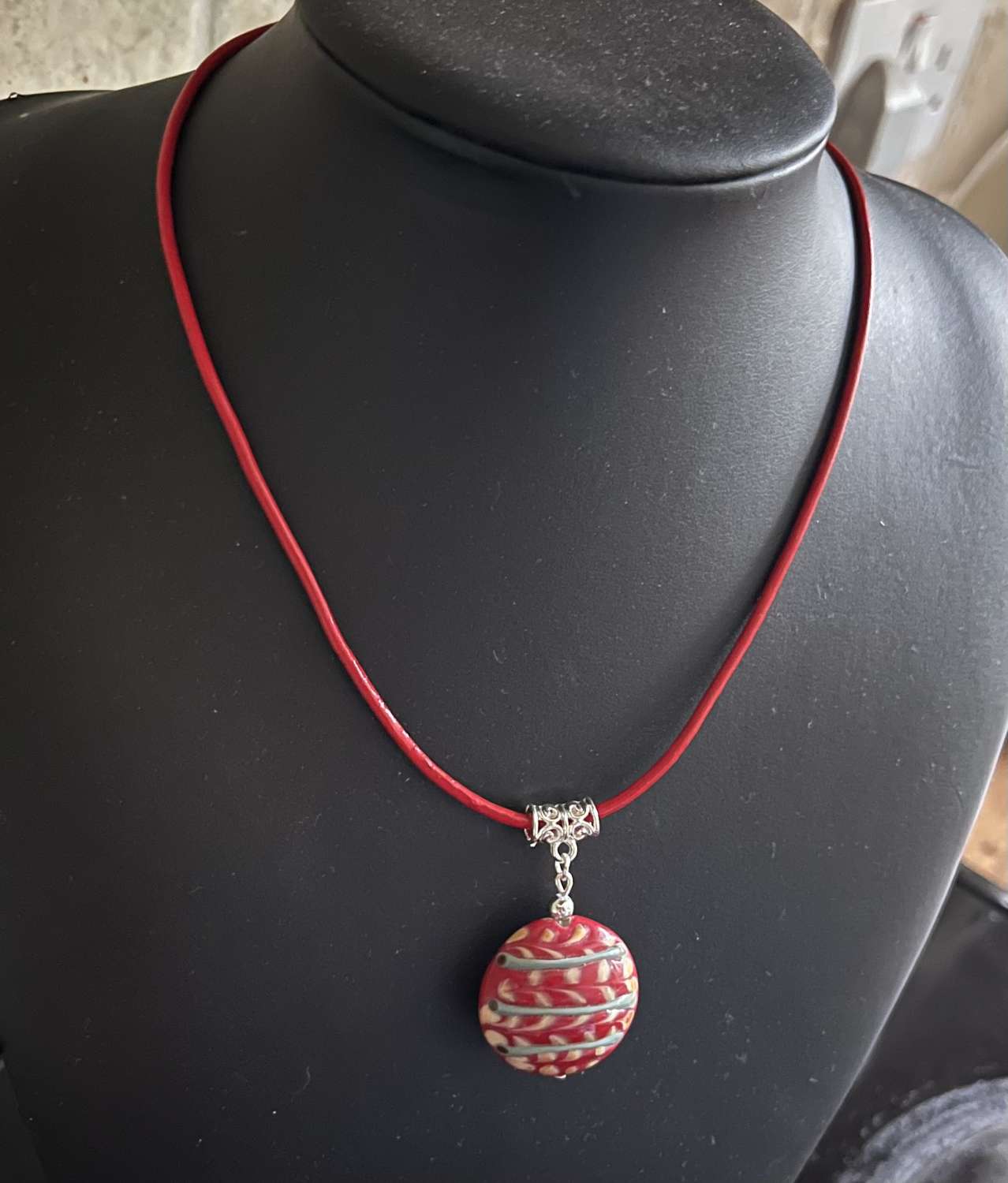Red Circle Pendant Necklace Red Circle Pendant Necklace