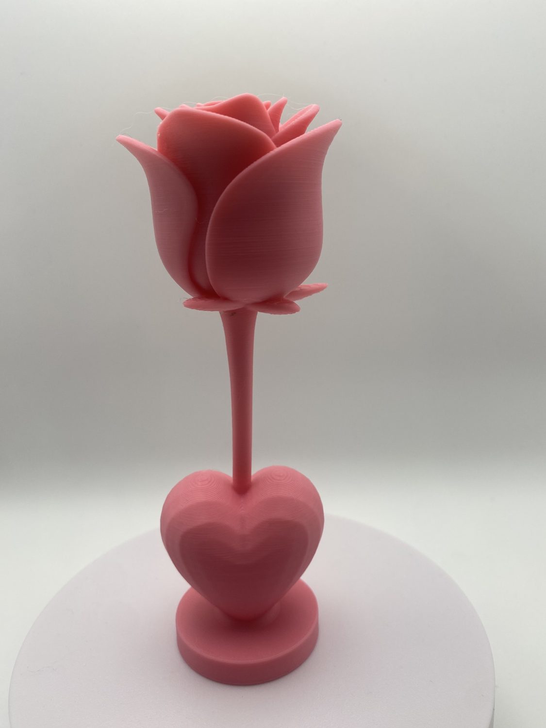 Pink Rose & Heart Ornament – 3D Printed – Romantic Décor Pink Rose & Heart Ornament – 3D Printed – Romantic Décor