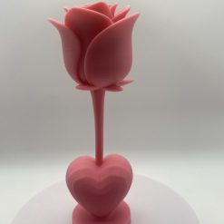 Pink Rose & Heart Ornament – 3D Printed – Romantic Décor 2 Pink Rose & Heart Ornament – 3D Printed – Romantic Décor 2
