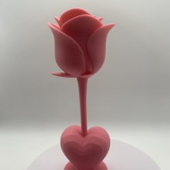 Pink Rose & Heart Ornament – 3D Printed – Romantic Décor 6 Pink Rose & Heart Ornament – 3D Printed – Romantic Décor 6