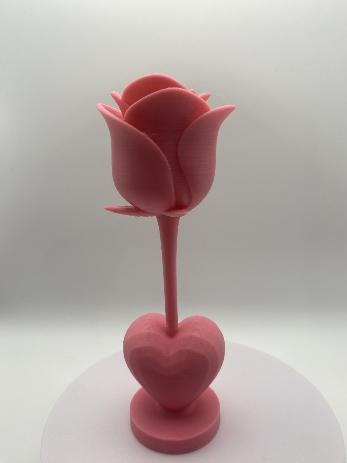 Pink Rose & Heart Ornament – 3D Printed – Romantic Décor Pink Rose & Heart Ornament – 3D Printed – Romantic Décor