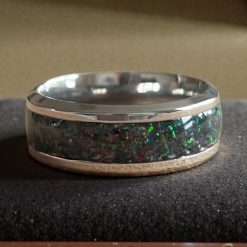 Opal (Black Flame) Adjustable Ring