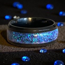 Opal (Black Flame) Adjustable Ring