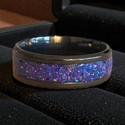 Opal (Black Flame) Adjustable Ring