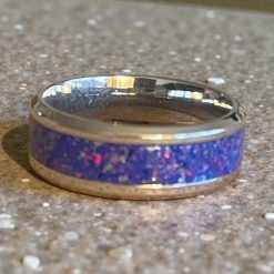 Opal (Black Flame) Adjustable Ring
