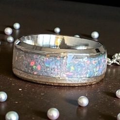 Opal (Black Flame) Adjustable Ring
