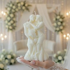Sculptural Lovers Candle | Elegant Wedding Decor | Romantic Figurine for Sweetheart Table | Soy Wax Sculpture | Engagement Gift