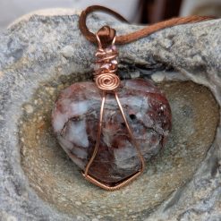 Wire wrapped heart - Hematoid Quartz