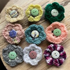 Crochet flower magnets