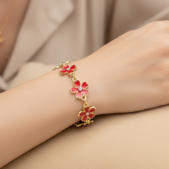 Crystal Bloom Bracelet - Red 1 Crystal Bloom Bracelet - Red 1