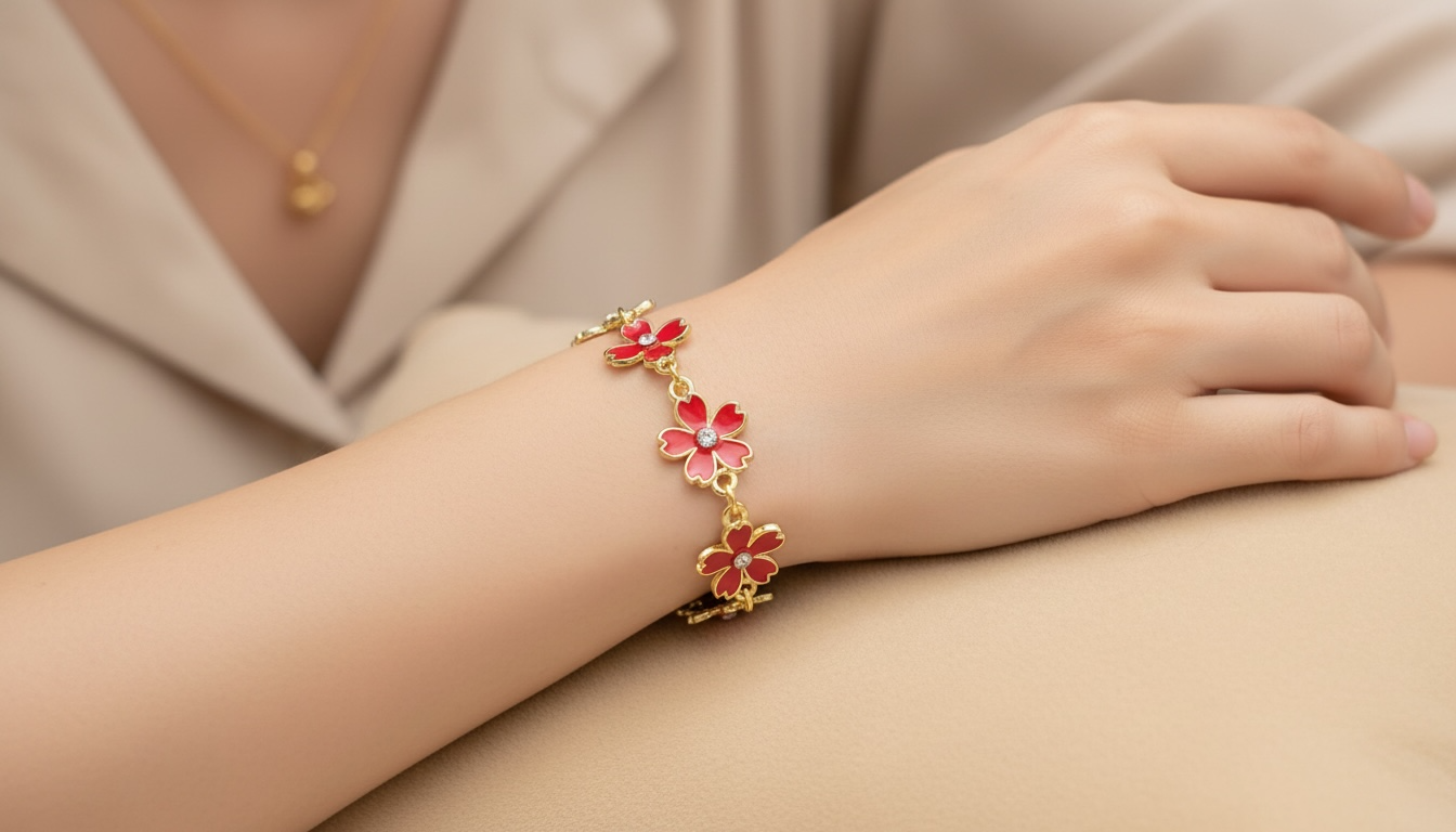 Crystal Bloom Bracelet - Red Crystal Bloom Bracelet - Red