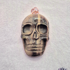PENDANT ONLY - Tigers Eye Bare Copper Skull Pendant