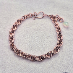 Ethiopian Opal Chainmaille Bare Copper Bracelet