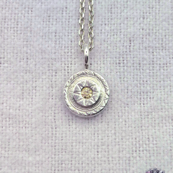 Pendant Only - Aztec Sun Cubic Zirconia Sterling Silver Pendant