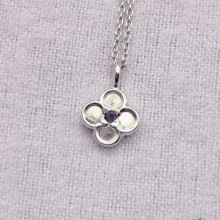 Pendant Only - Amethyst Quatrefoil/Clover Sterling Silver Pendant 2 Pendant Only - Amethyst Quatrefoil/Clover Sterling Silver Pendant 2