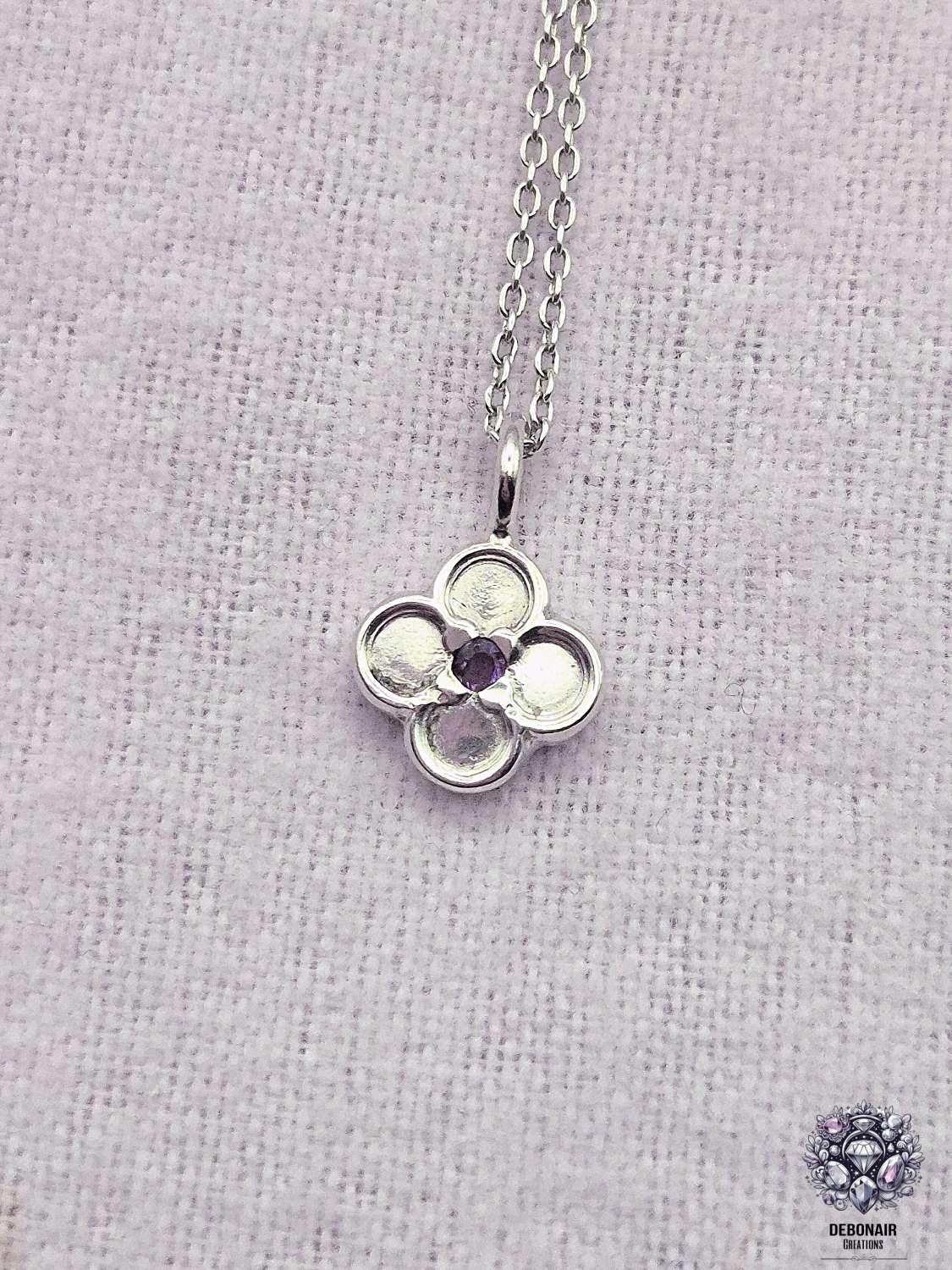 Pendant Only - Amethyst Quatrefoil/Clover Sterling Silver Pendant Pendant Only - Amethyst Quatrefoil/Clover Sterling Silver Pendant