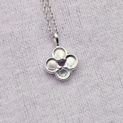 Pendant Only - Amethyst Quatrefoil/Clover Sterling Silver Pendant 1 Pendant Only - Amethyst Quatrefoil/Clover Sterling Silver Pendant 1