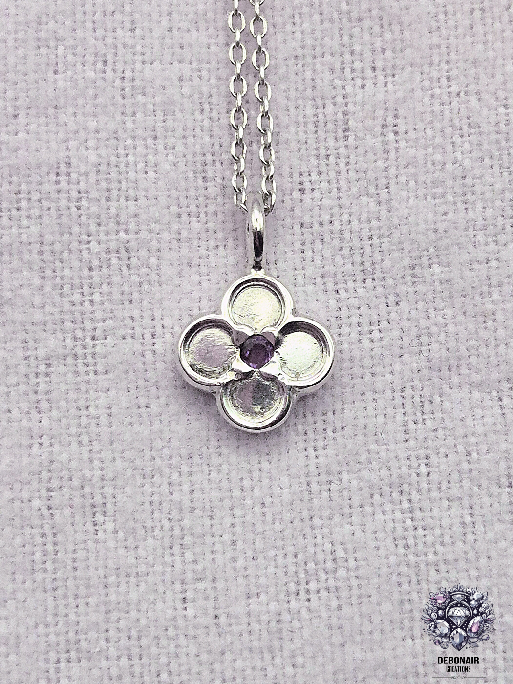 Pendant Only - Amethyst Quatrefoil/Clover Sterling Silver Pendant Pendant Only - Amethyst Quatrefoil/Clover Sterling Silver Pendant