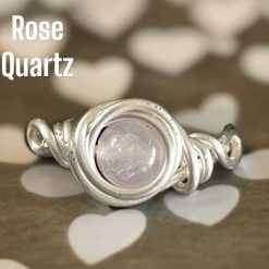 Rose Quartz 'Classic' Ring (Silver plated)