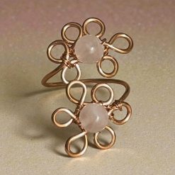 Rose Quartz 'Classic' Ring (Silver plated)