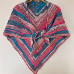 Shawl/Wrap - Crochet - 'Pink Blue Neutrals' 2