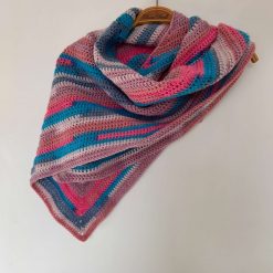 Shawl/Wrap - Crochet - 'Pink Blue Neutrals' 3