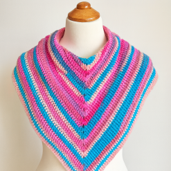 Shawl/Wrap - Crochet - 'Pink Blue Neutrals'