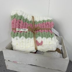 Baby Blanket (Sage-Milk White-Pink)