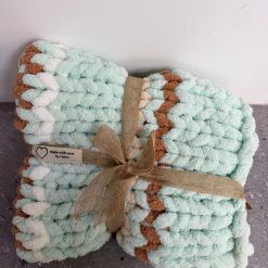 Baby Blanket (Mint Green - Milk White - Brown)