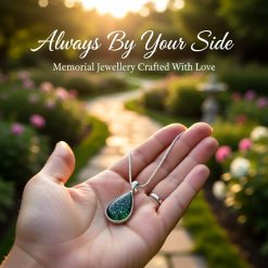 925 sterling silver Teardrop memorial pendant