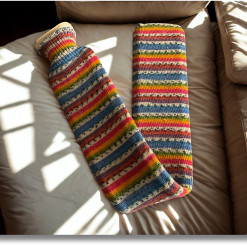 Extra Long hot water with handcrafted knitted cover - yarn design Kim