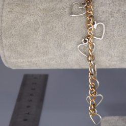gold plated key charm bracelet 6 inches