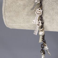 gold plated key charm bracelet 6 inches