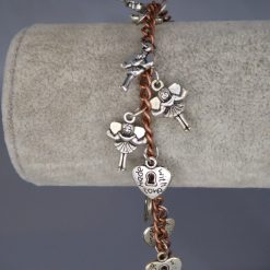 gold plated key charm bracelet 6 inches