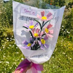 Everlasting Purple and Pink Cosmos In White Happy Everyday Arrangement