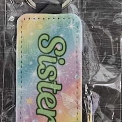 Handmade  leather keyring Sister