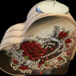 heart with rose candle holder