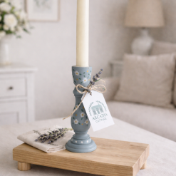 Hand Painted Cottage Candlestick
