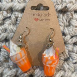 Bubble Tea novelty handmade earrings - Pink