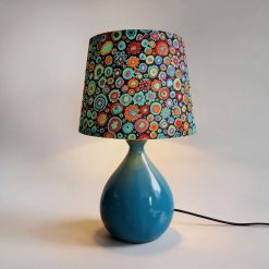 Flower Meadow handmade lampshade with brushed gold lining