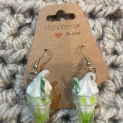 Bubble Tea novelty handmade earrings - Pink