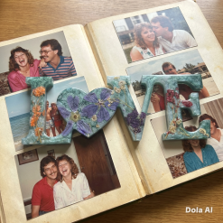 LOVE Free Standing Resin Ornament