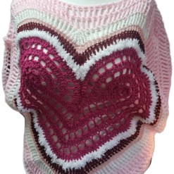 Heart poncho top - pink