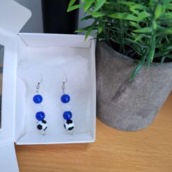 Scotland Football Earrings | Tartan Army Bead Gift | Stainless Steel Hooks