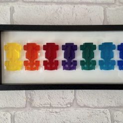 Rainbow Resin Racing Cars wall art