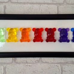 Resin Rainbow Teddy Bear Wall Art