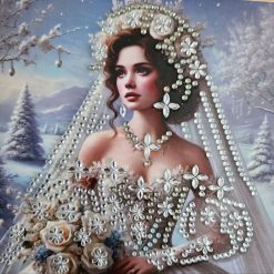 💍A radiant silver‑and‑white bride captured in sparkling detail.
